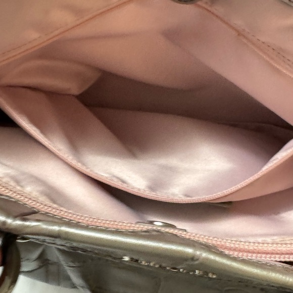 Coach Silver Croc-Embossed Women's Bag - Picture 11 of 13